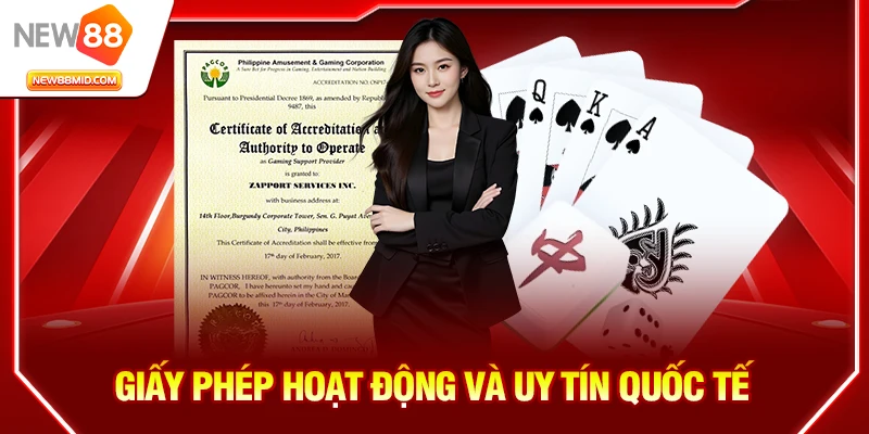 Giới Thiệu NEW88 – Sân Chơi Giải Trí Trực Tuyến Uy Tín, An Toàn Và Đẳng Cấp 1 Giấy phép hoạt động và uy tín quốc tế